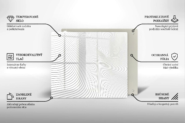 Ceranfeldabdeckung Modernes Linienmuster