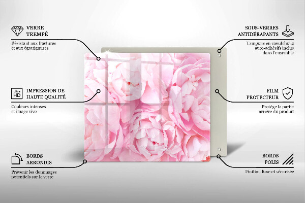 Herdplattenabdeckung Zarte Pfingstrosen