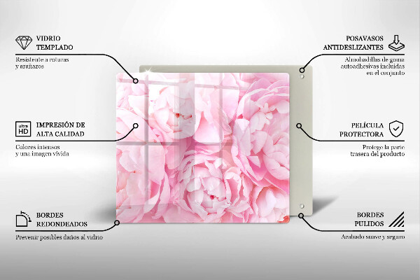 Herdplattenabdeckung Zarte Pfingstrosen