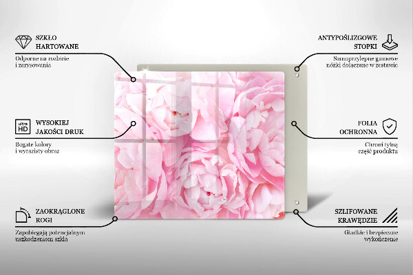 Herdplattenabdeckung Zarte Pfingstrosen