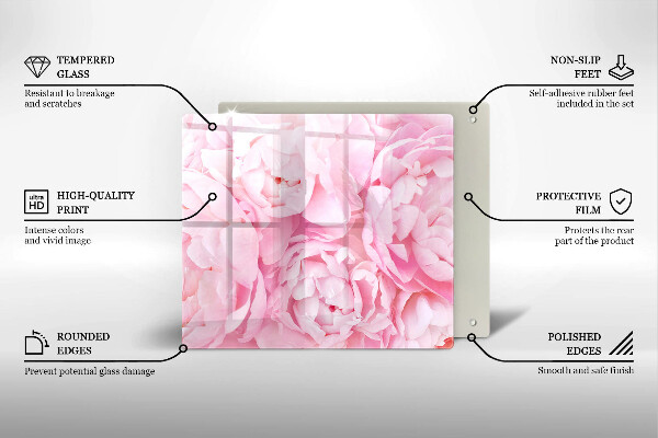 Herdplattenabdeckung Zarte Pfingstrosen