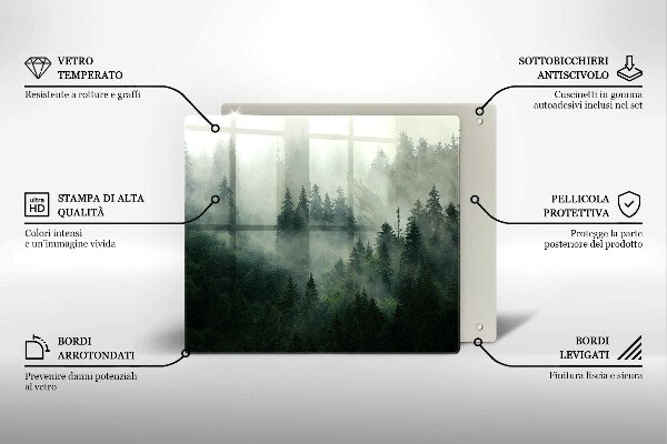 Herdplattenabdeckung Nebelige Waldlandschaft