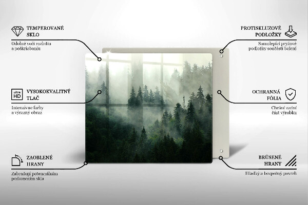 Herdplattenabdeckung Nebelige Waldlandschaft