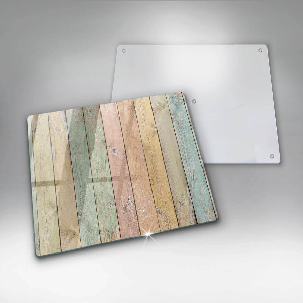 Herdplattenabdeckung Bunte Vintage-Bretter