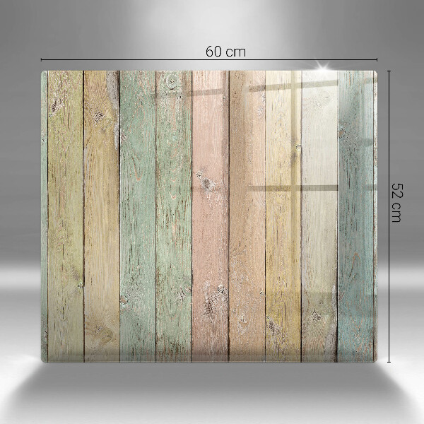 Herdplattenabdeckung Bunte Vintage-Bretter