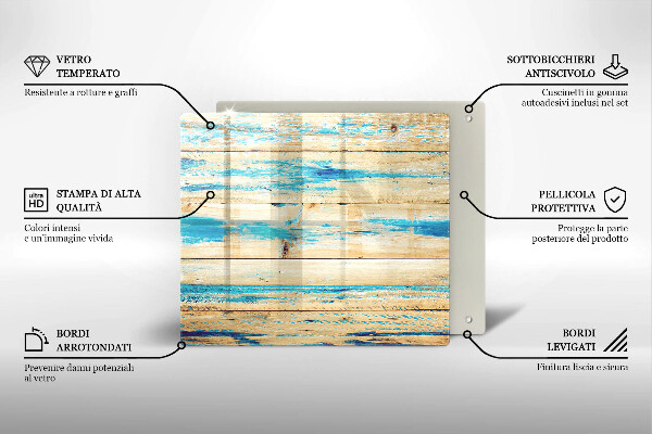 Herdplattenabdeckung Retro-Holzbretter