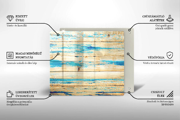 Herdplattenabdeckung Retro-Holzbretter