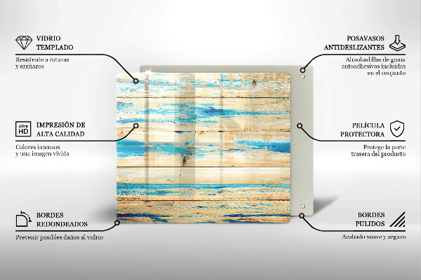 Herdplattenabdeckung Retro-Holzbretter
