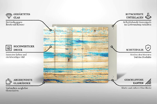 Herdplattenabdeckung Retro-Holzbretter
