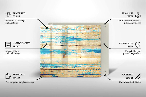 Herdplattenabdeckung Retro-Holzbretter