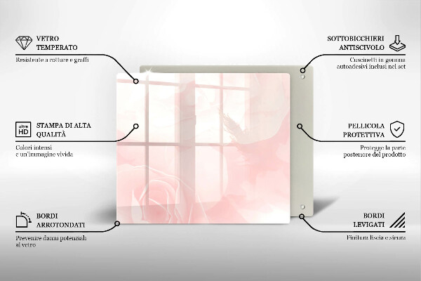 Herdplattenabdeckung Pastellrosen-Hintergrund