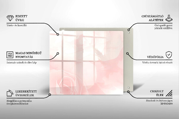 Herdplattenabdeckung Pastellrosen-Hintergrund