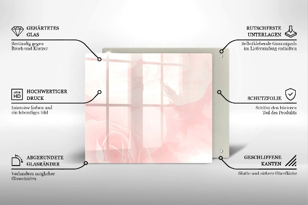 Herdplattenabdeckung Pastellrosen-Hintergrund
