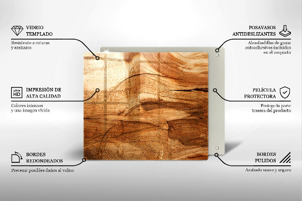 Herdplattenabdeckung Holzbrettstruktur