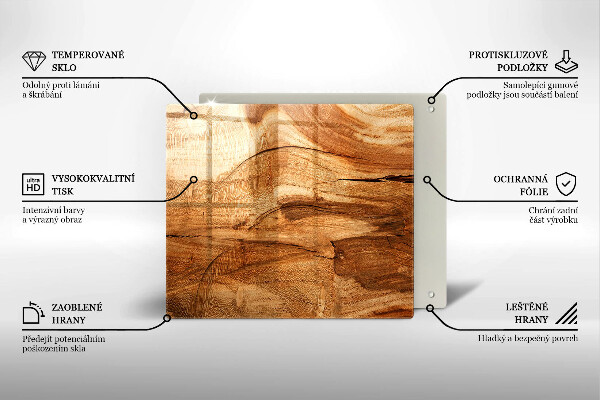Herdplattenabdeckung Holzbrettstruktur