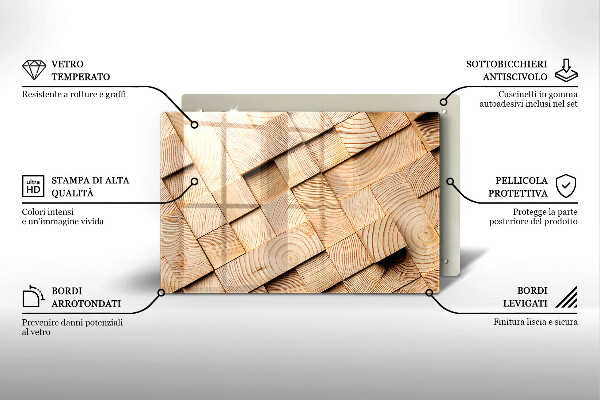 Herdabdeckung Holzquadrate