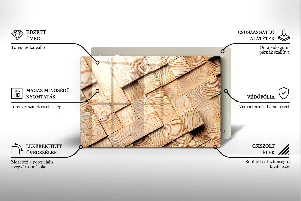 Herdabdeckung Holzquadrate