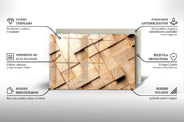 Herdabdeckung Holzquadrate