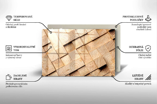 Herdabdeckung Holzquadrate