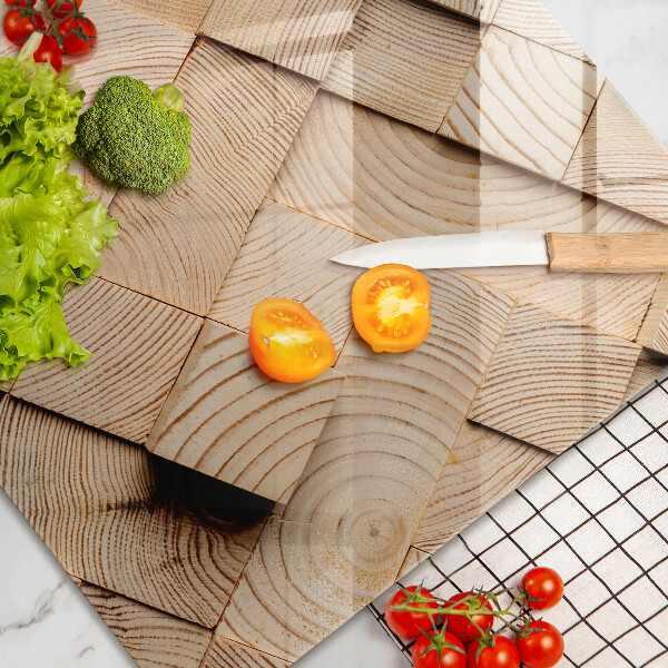 Herdabdeckung Holzquadrate