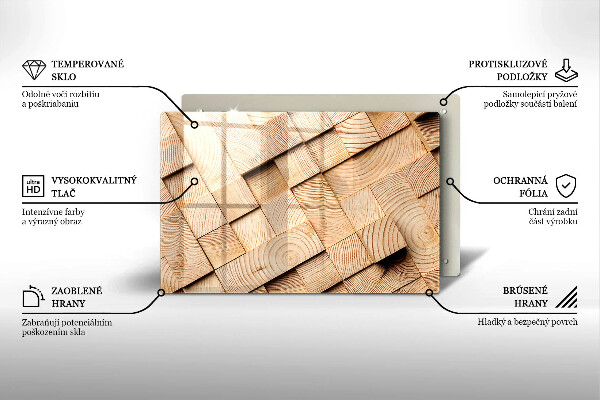 Herdabdeckung Holzquadrate
