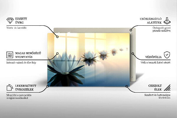 Herdabdeckung Lilienblüten auf dem Wasser