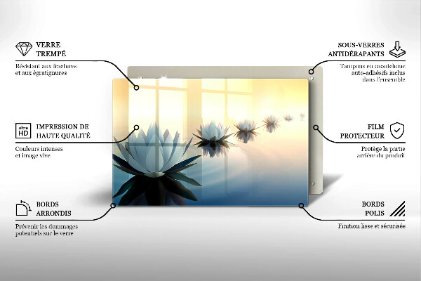 Herdabdeckung Lilienblüten auf dem Wasser