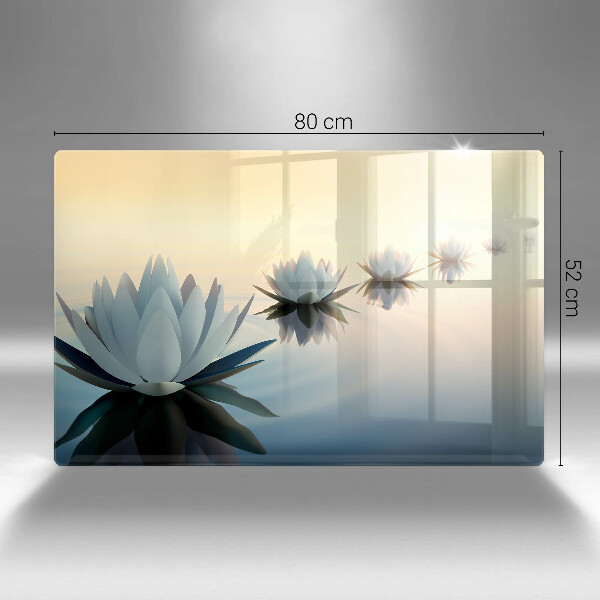 Herdabdeckung Lilienblüten auf dem Wasser