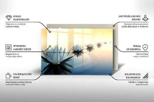 Herdabdeckung Lilienblüten auf dem Wasser