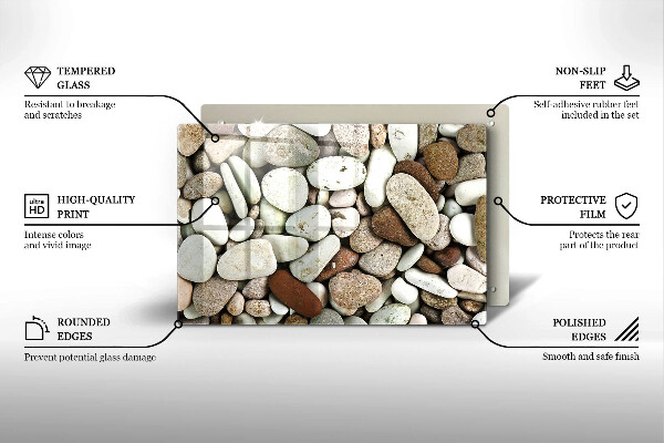 Herdabdeckung Kleine Steine im Hintergrund