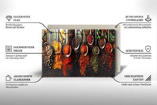 Herdabdeckung Löffel mit Gewürzen