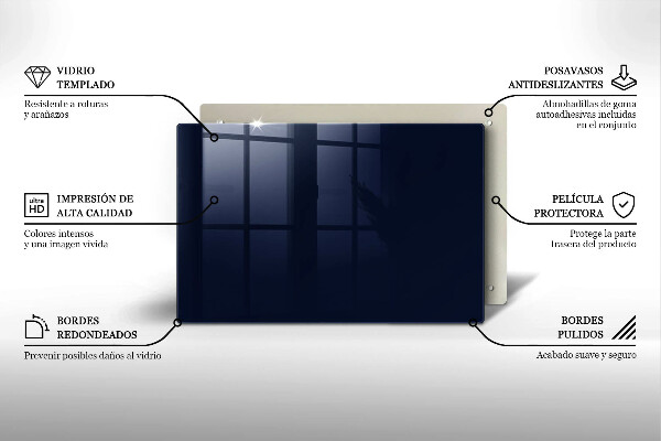 Herdabdeckplatte glas Navy blau