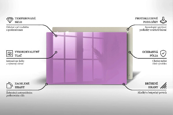 Herdabdeckplatte glas Violette Farbe