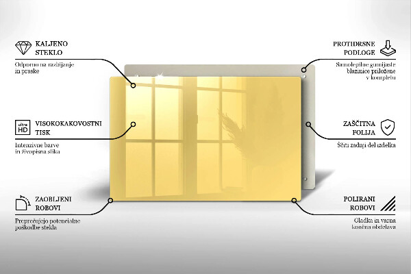 Herdabdeckplatte glas Gelb