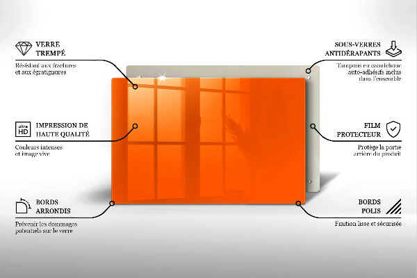 Herdabdeckplatte glas orange Farbe