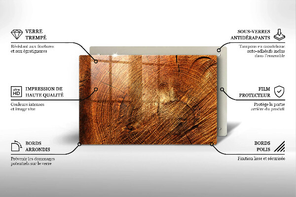 Herdabdeckung Holzmaserung des Baumes