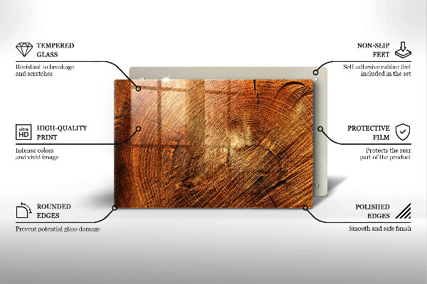 Herdabdeckung Holzmaserung des Baumes