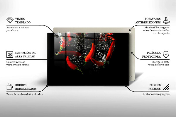 Herdabdeckung Chilischoten in Wasser