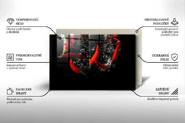 Herdabdeckung Chilischoten in Wasser