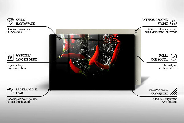 Herdabdeckung Chilischoten in Wasser