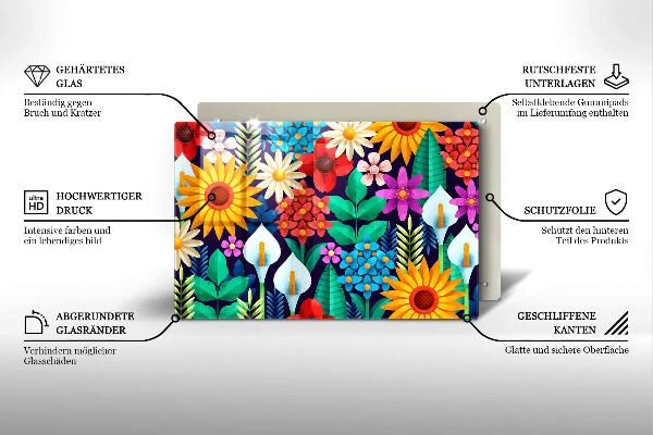 Herdabdeckung Blumenwieseillustration