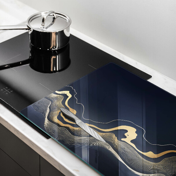 Herdabdeckung Abstrakte goldene Linien