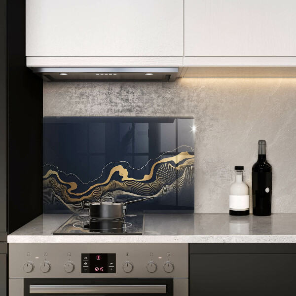 Herdabdeckung Abstrakte goldene Linien