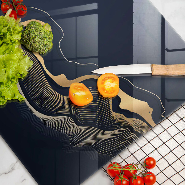 Herdabdeckung Abstrakte goldene Linien