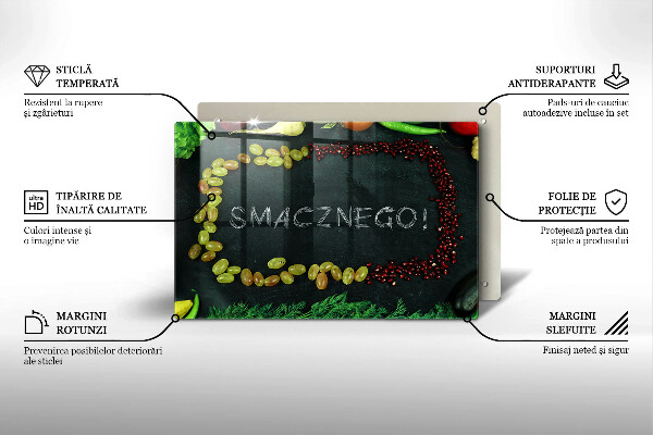 Herdabdeckung Aufschrift Smacznego!