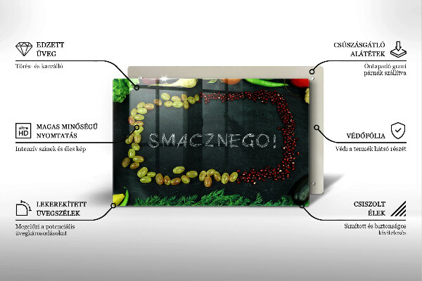 Herdabdeckung Aufschrift Smacznego!
