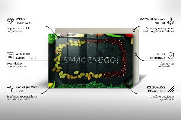 Herdabdeckung Aufschrift Smacznego!