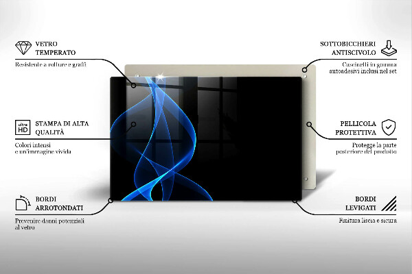 Herdabdeckung Blaue Rauchlinien