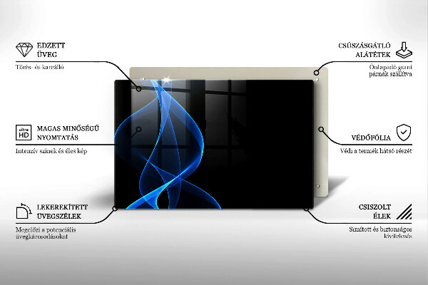 Herdabdeckung Blaue Rauchlinien