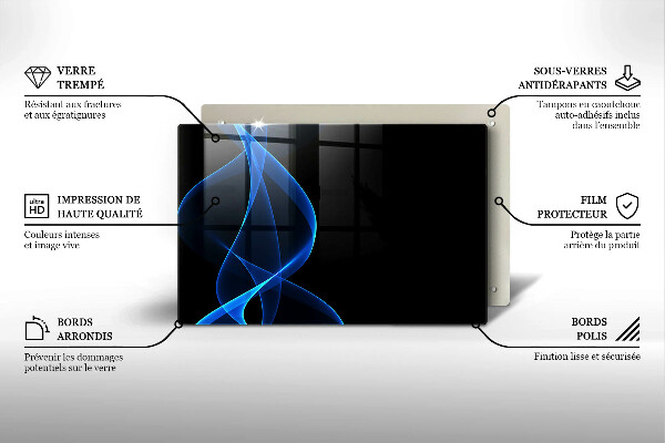 Herdabdeckung Blaue Rauchlinien